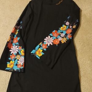 Floral Black Dress